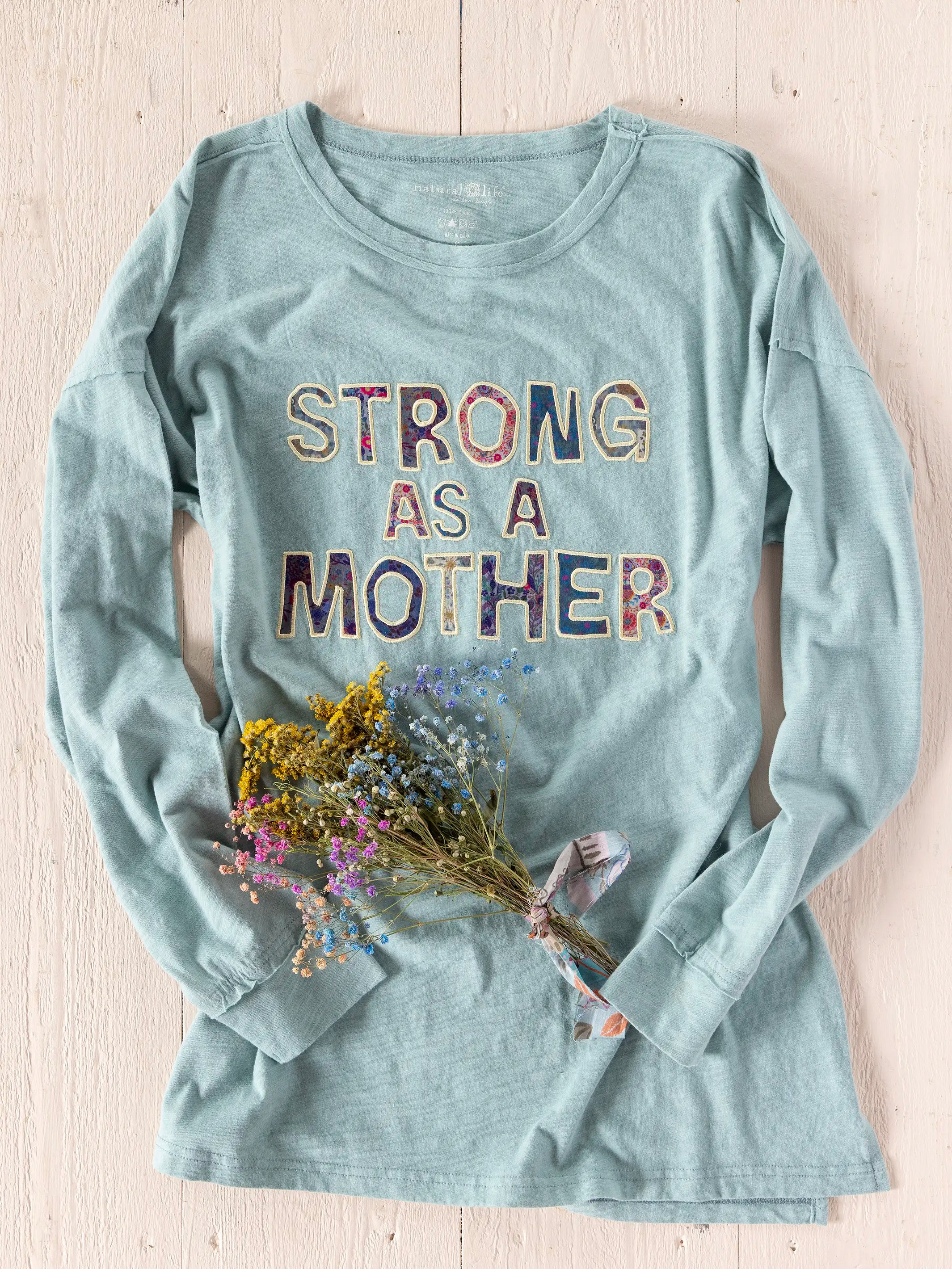 Applique Hang Around Cotton Tunic - Strong As A Mother
