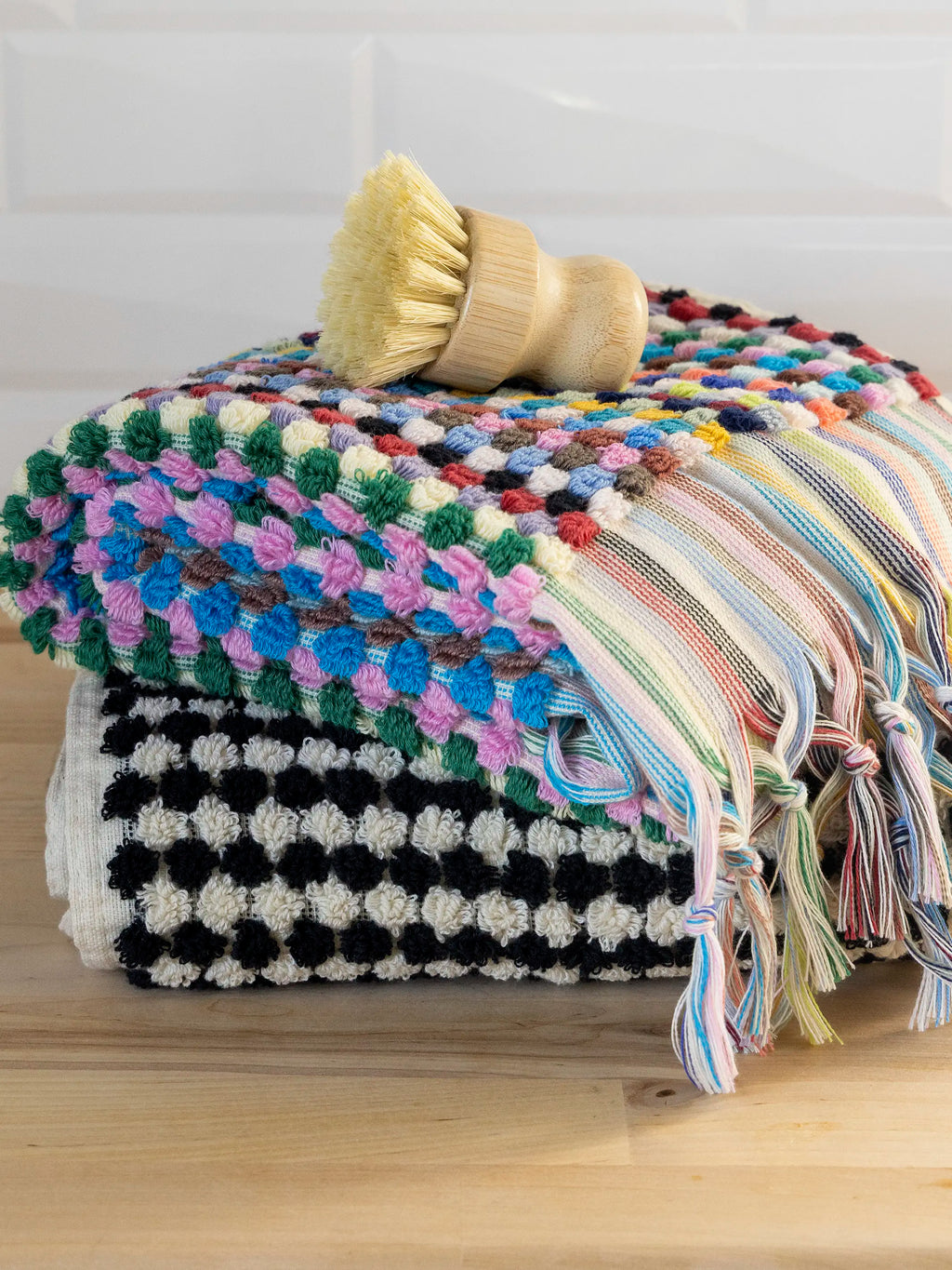Turkish Cotton Woven Hand Towel - Black Gingham