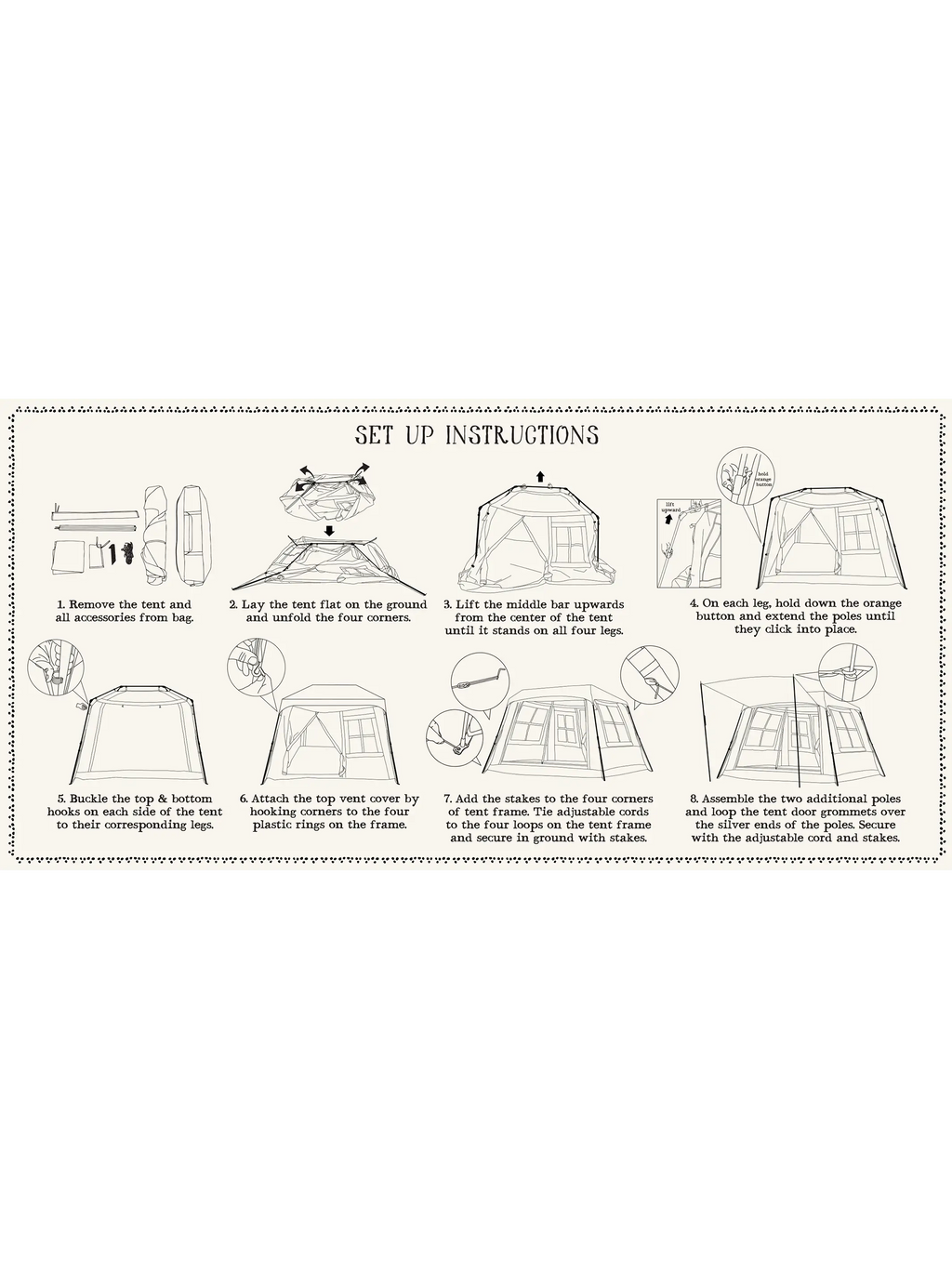 Live Happy Camping Tent - Cozy Cottage