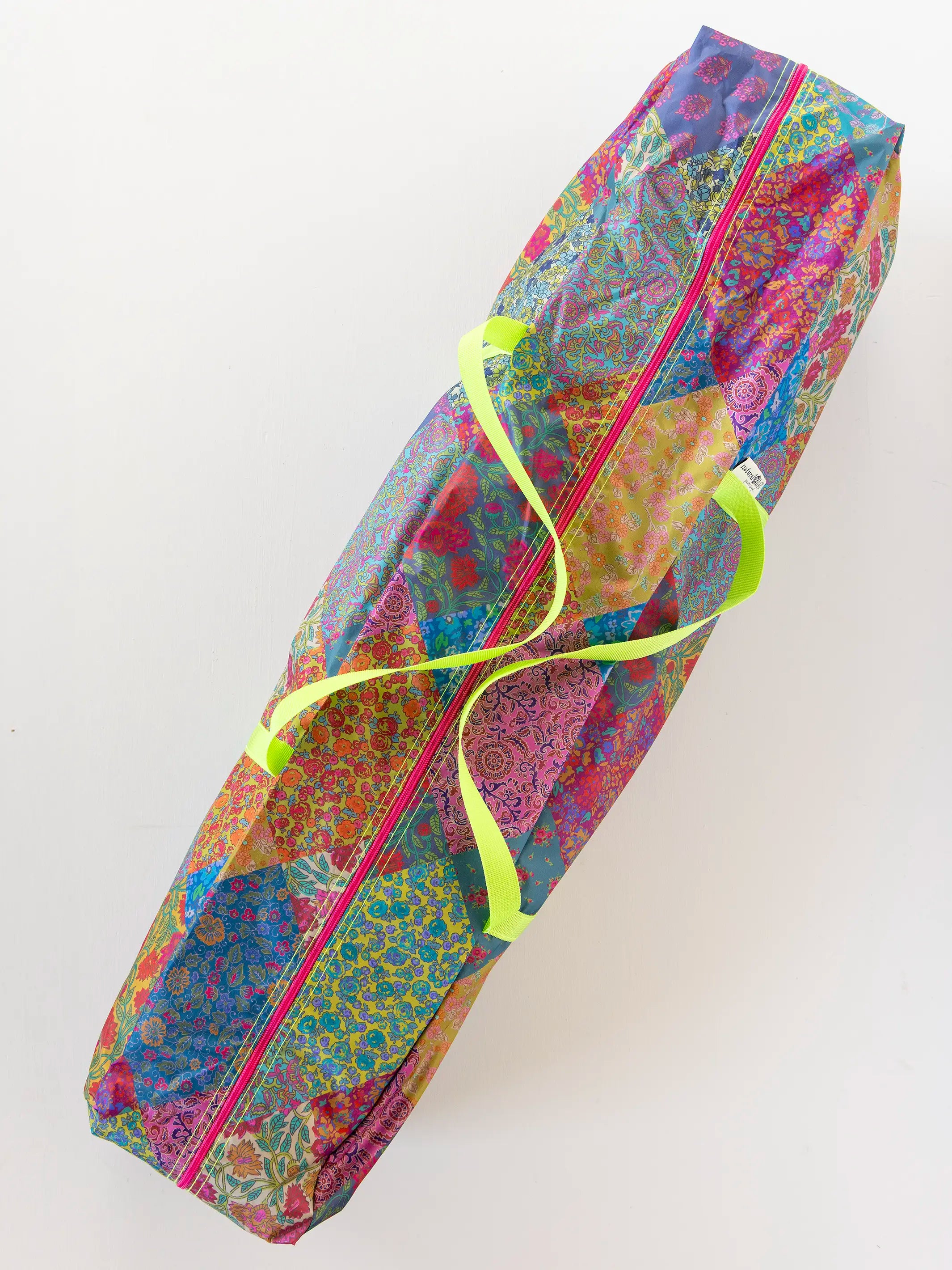 Live Happy Camping Tent - Bright Patchwork Zinnias