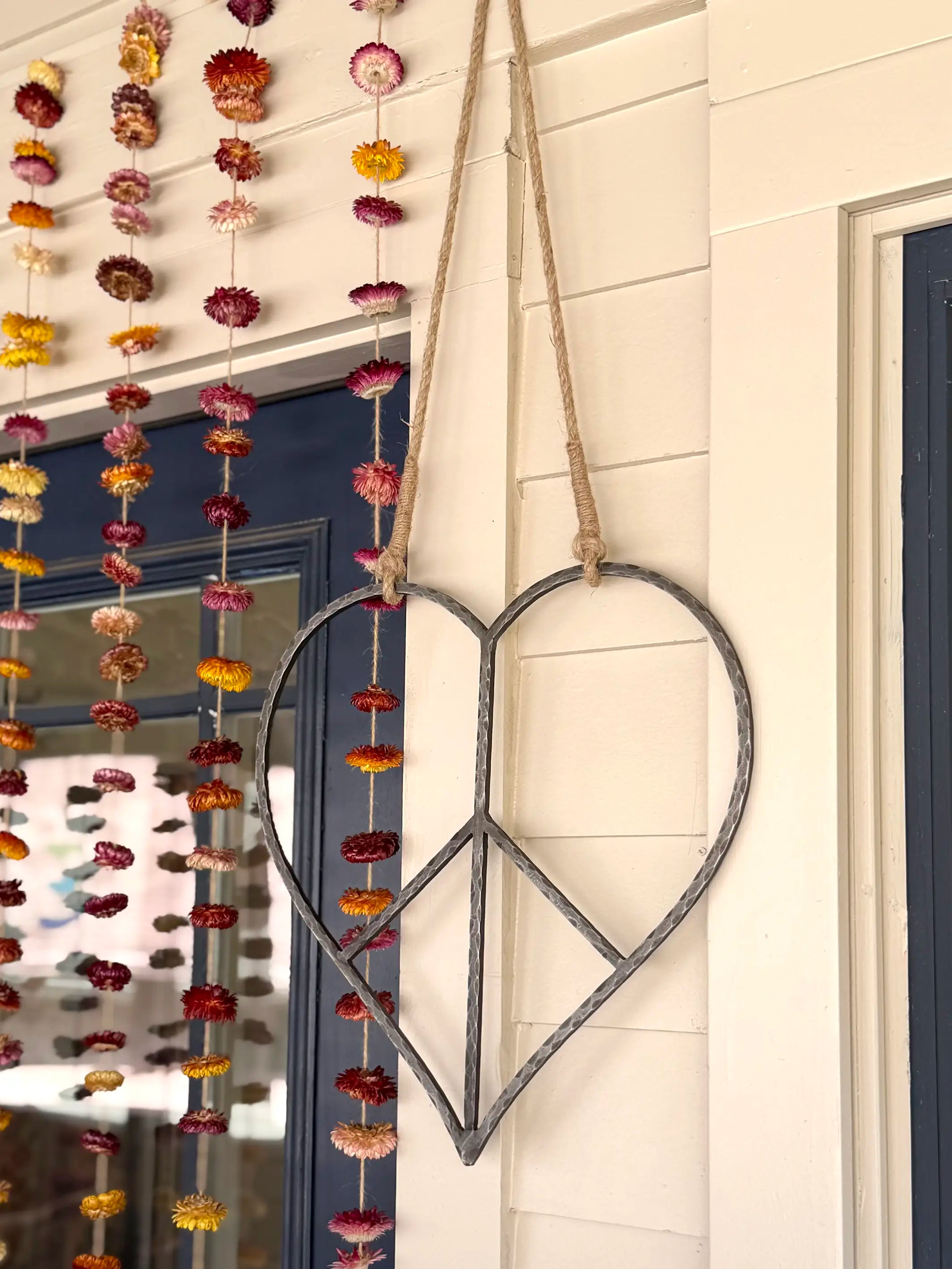 Metal Wall Hanging - Heart Peace Sign