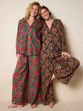 Dreamy Cotton Pajama Set - Charcoal Willow Medallion