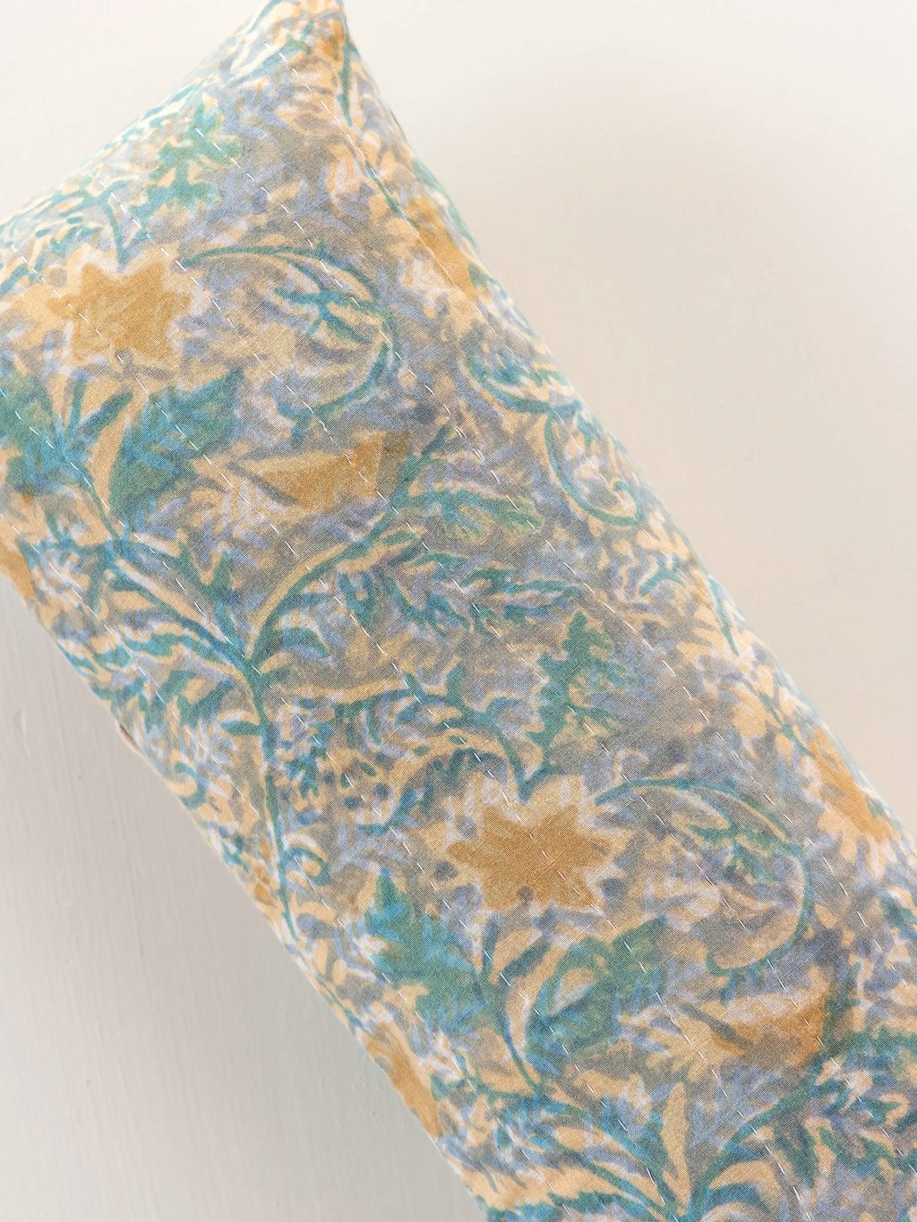 Vintage Kantha Reversible Lumbar Pillow - Blue