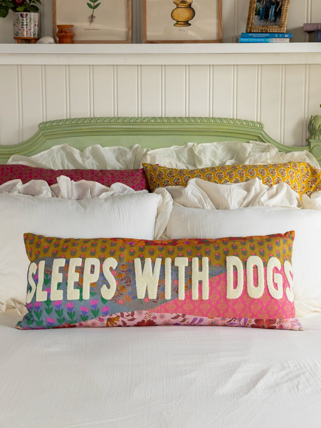 Tufted Lumbar Pillow - Sleeps With Dogs