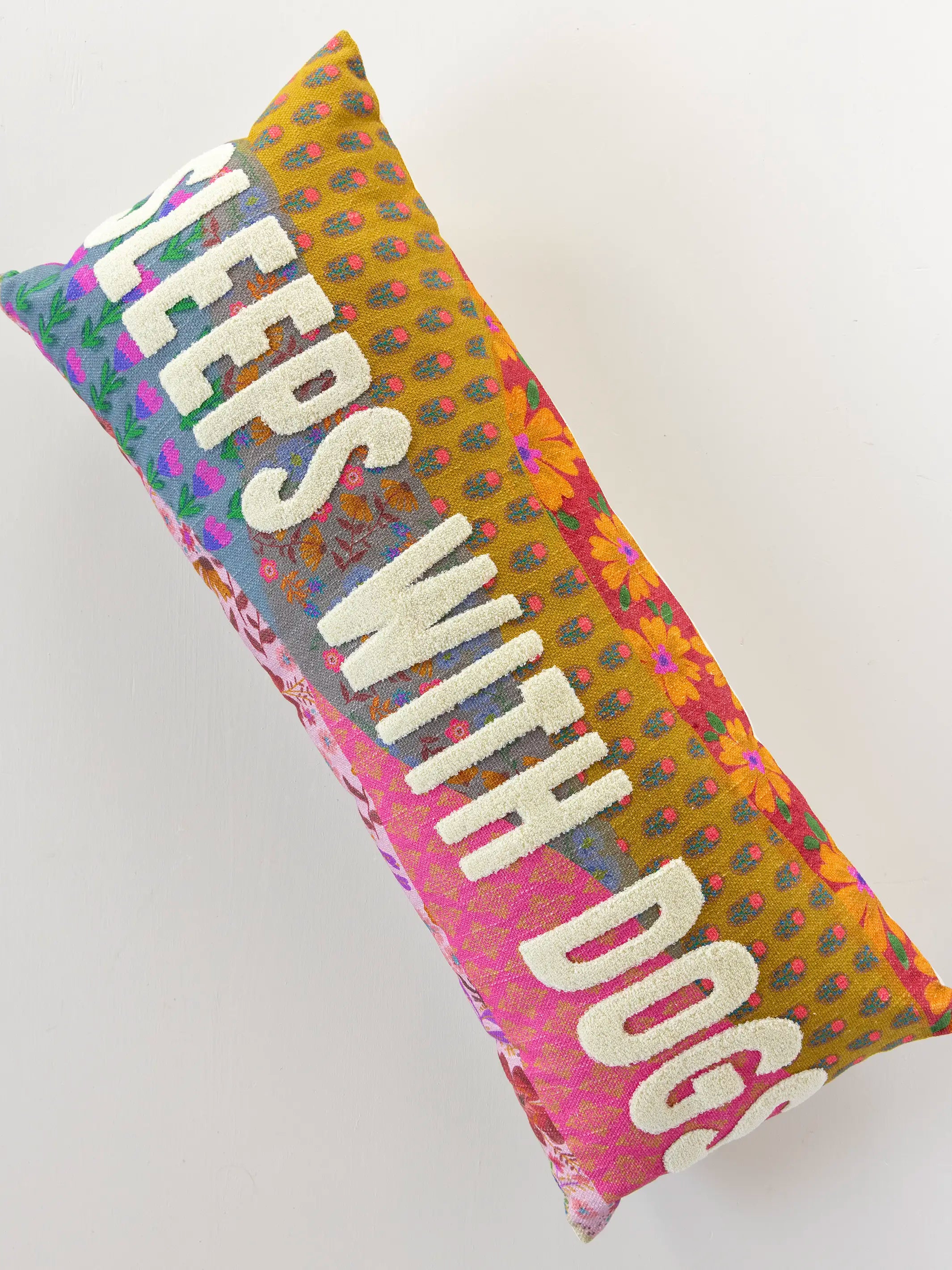 Tufted Lumbar Pillow - Sleeps With Dogs