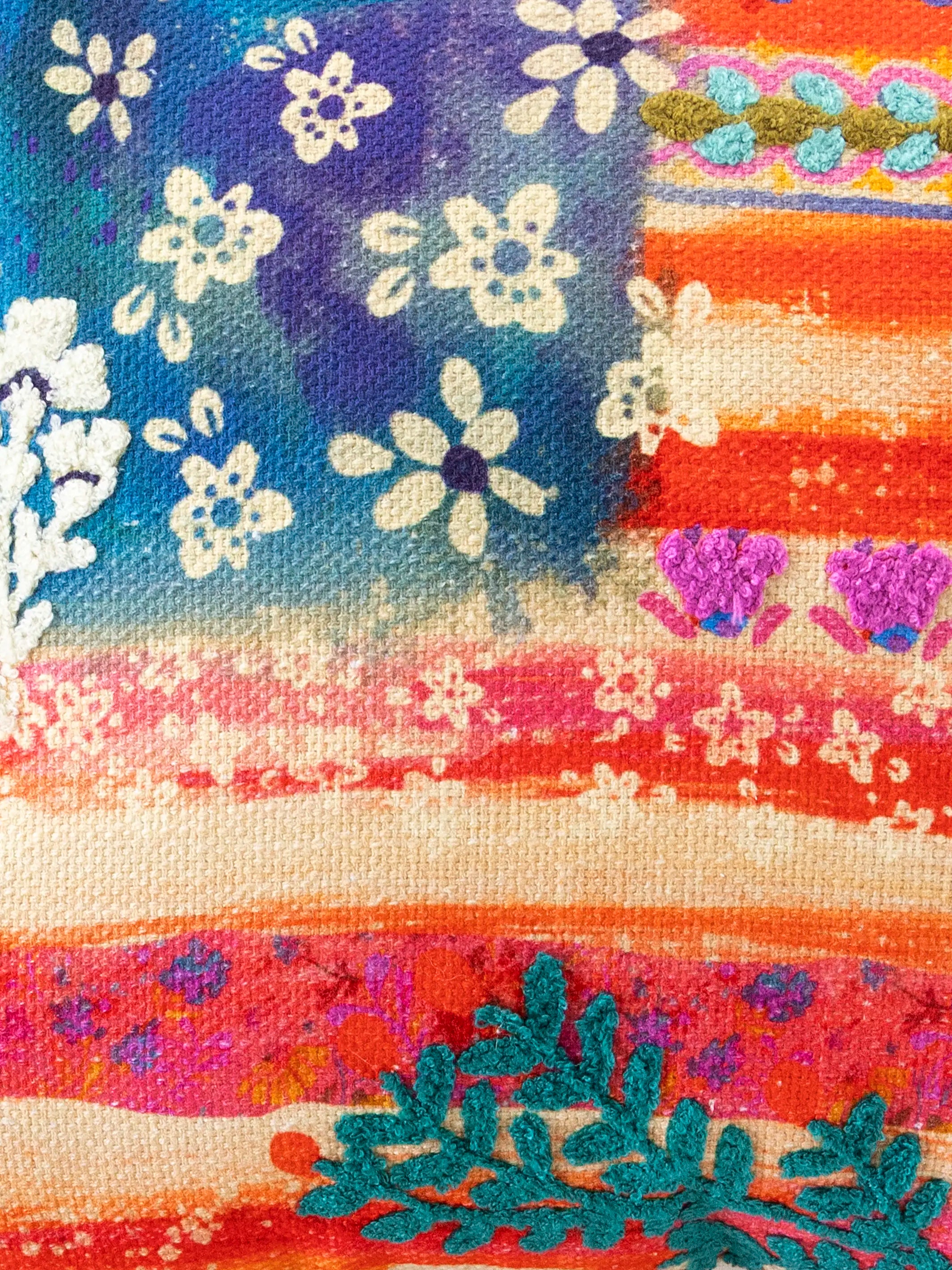 Boho Cotton Tassel Pillow - American Flag