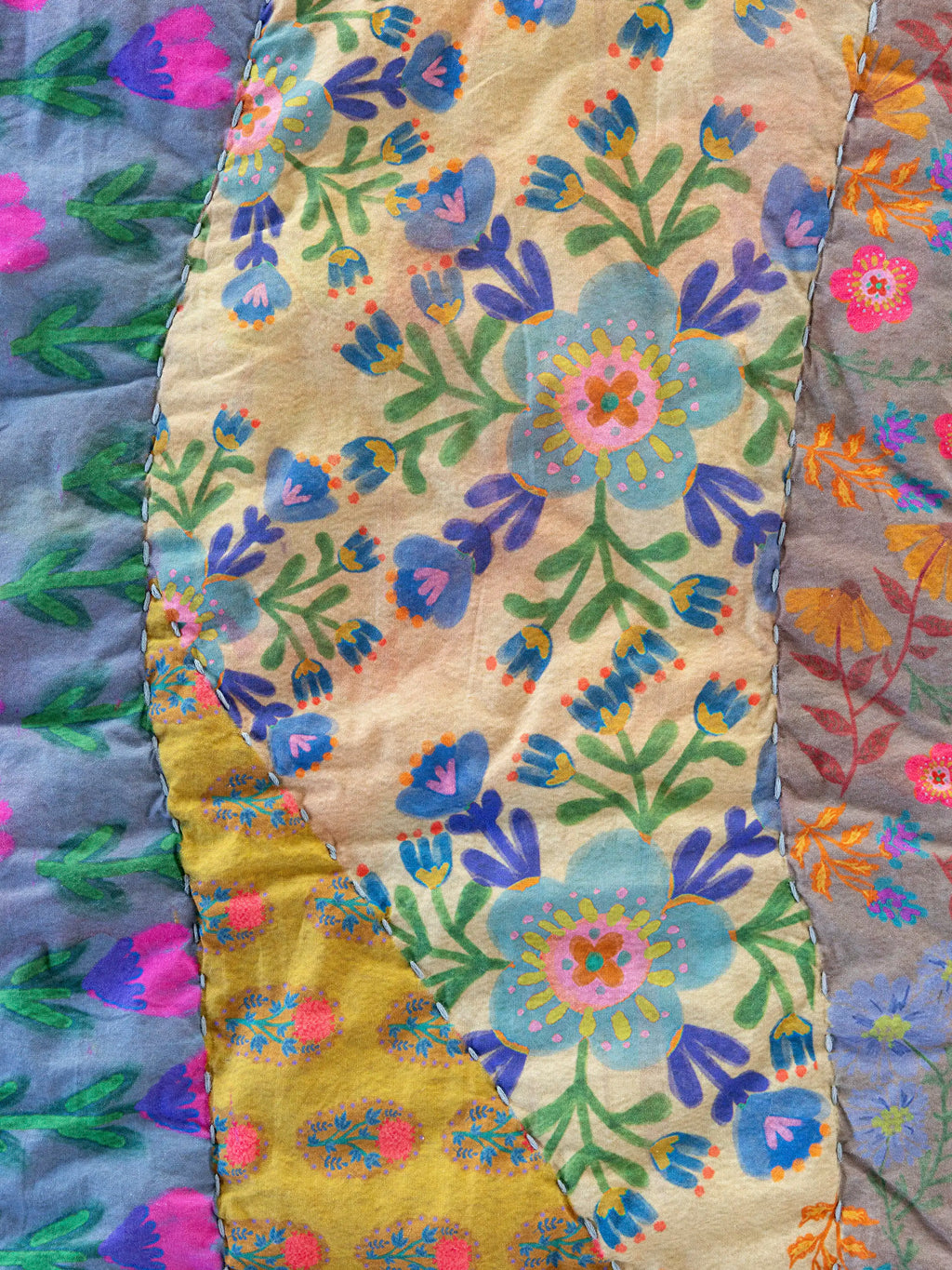 Bungalow Reversible Cotton Quilt - Garden Waves