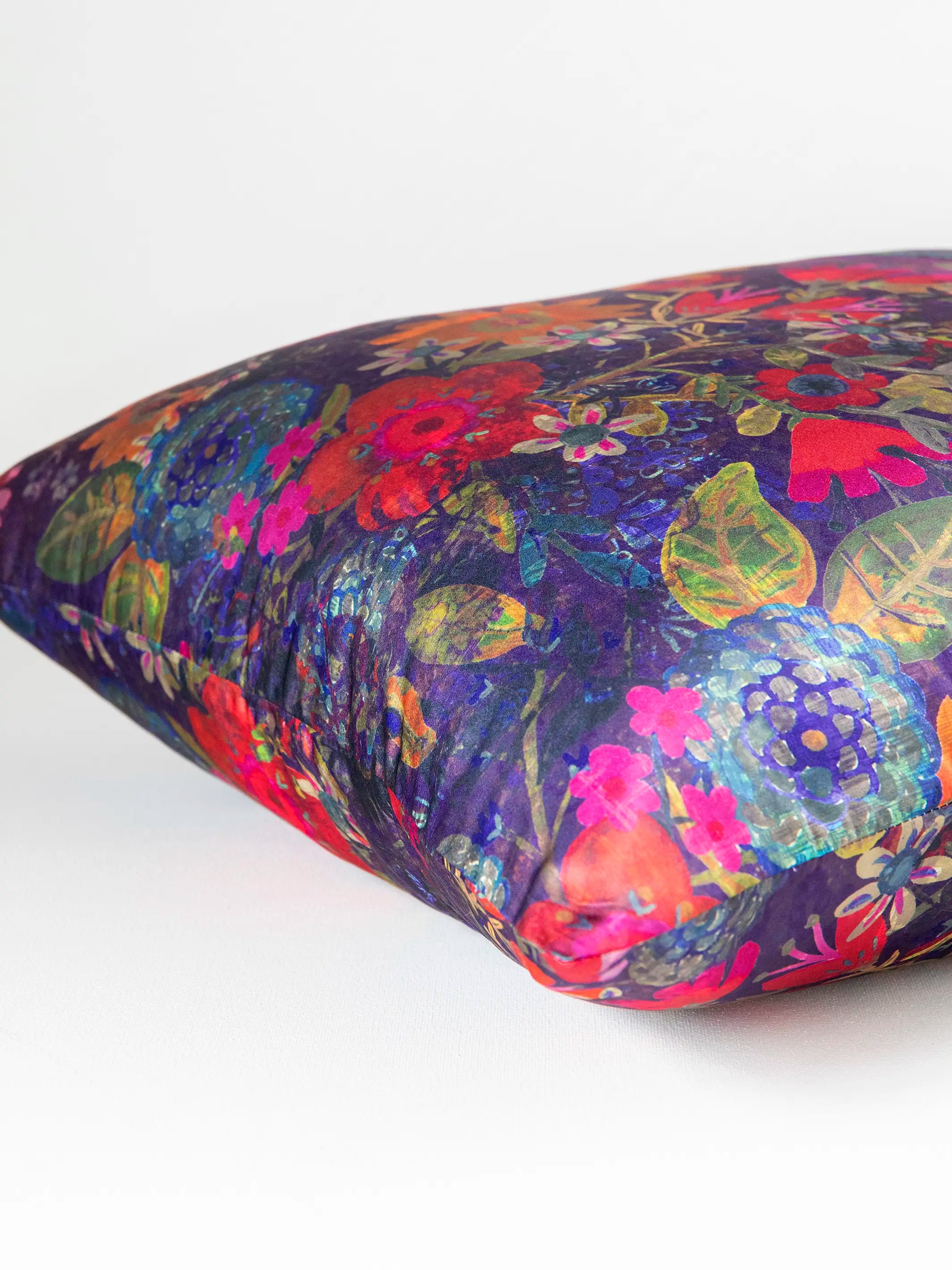 Satin Pillowcase - Dark Floral Garden