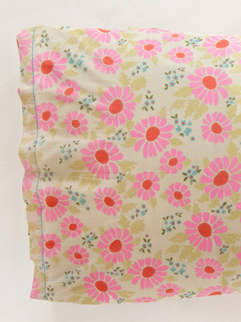 Mix & Match Cotton Pillowcase, Single - Vintage Zinnia