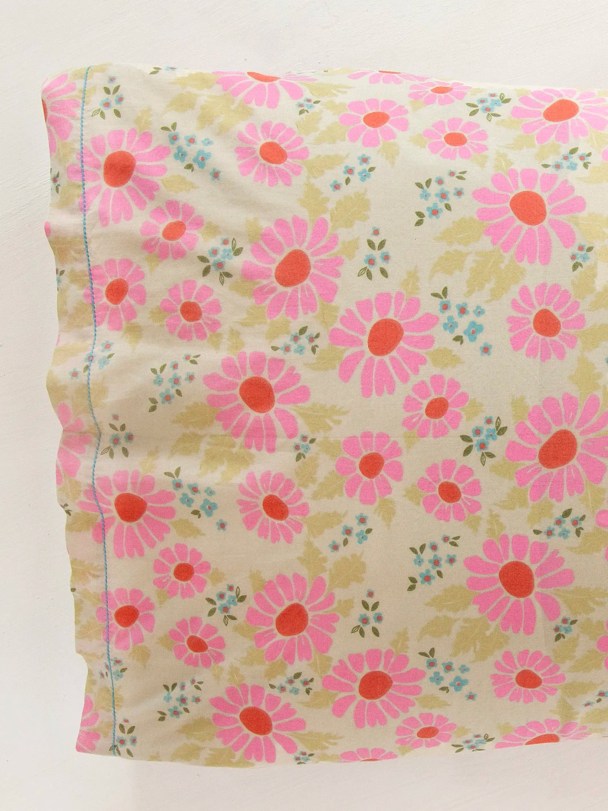 Mix & Match Cotton Pillowcase, Single - Vintage Zinnia