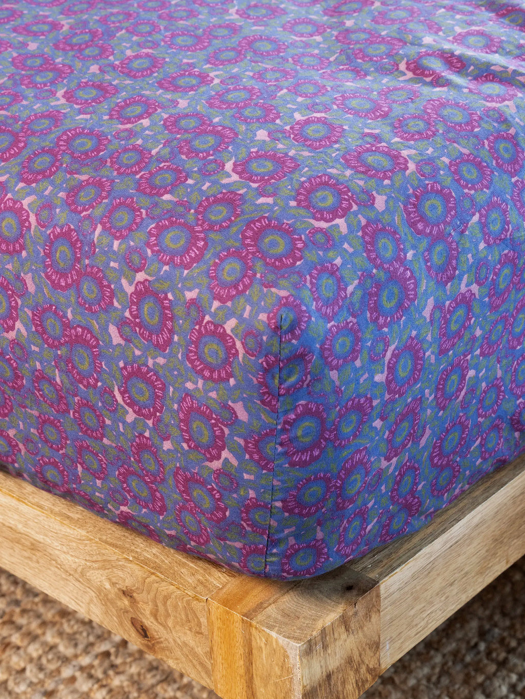 Mix & Match Cotton Fitted Sheet - Plum Dahlia