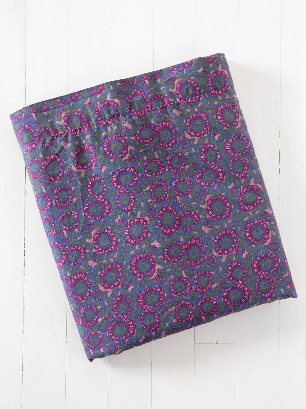 Mix & Match Cotton Flat Sheet - Plum Dahlia