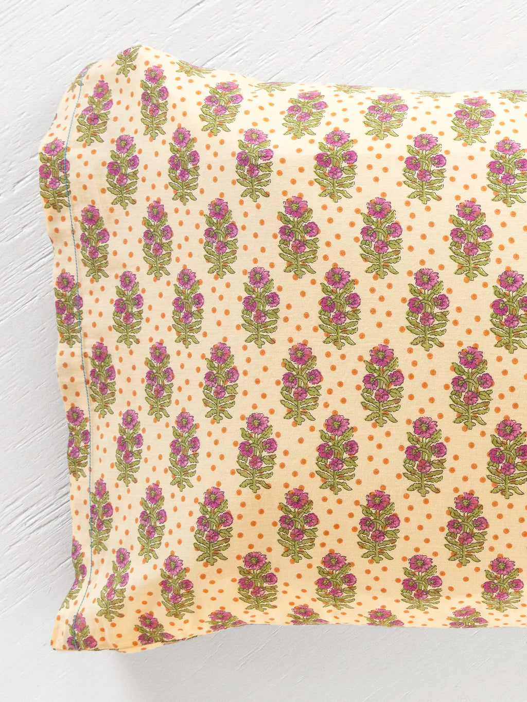 Mix & Match Cotton Pillowcase, Single - Rust Polka Dot