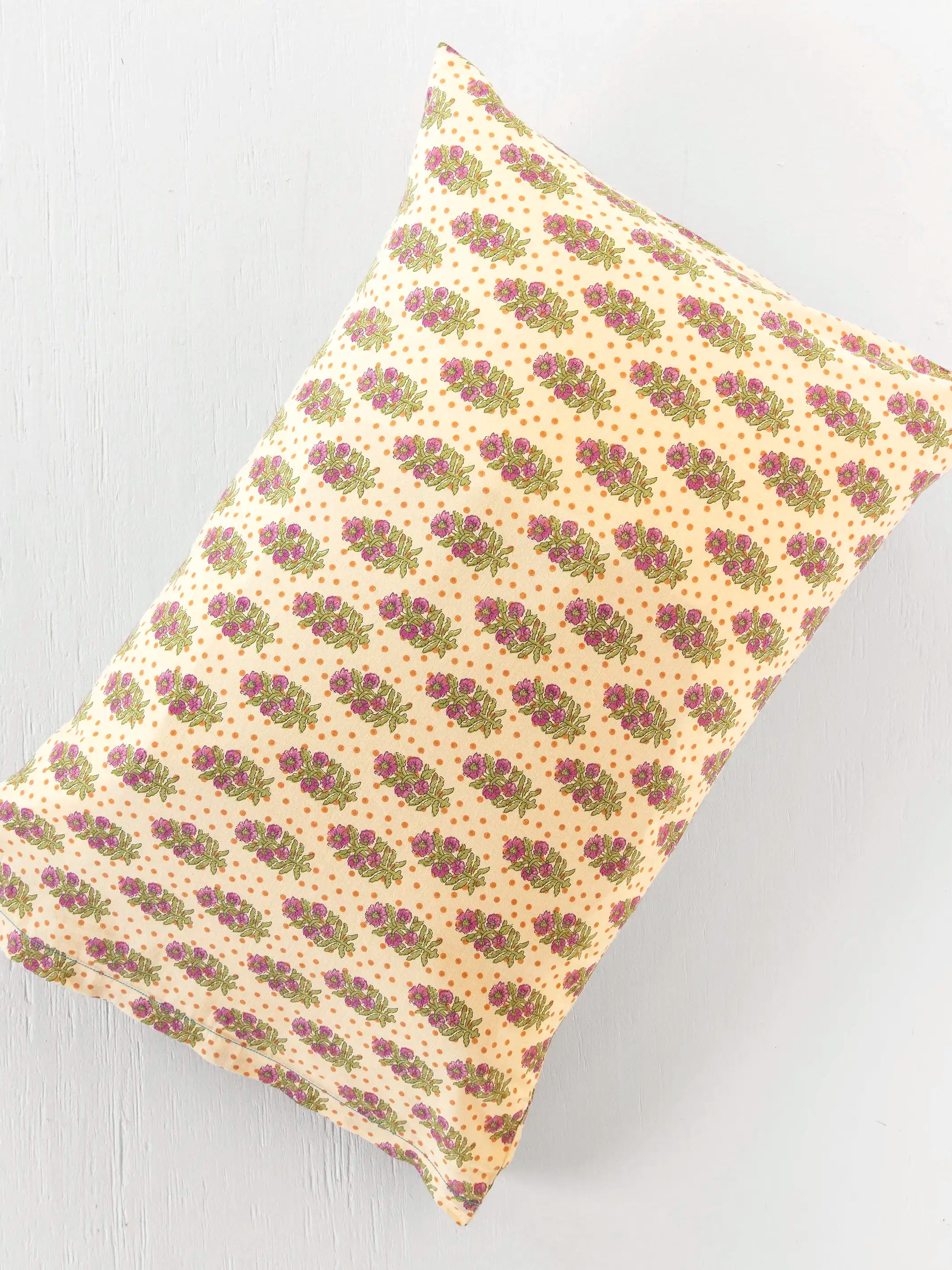 Mix & Match Cotton Pillowcase, Single - Rust Polka Dot