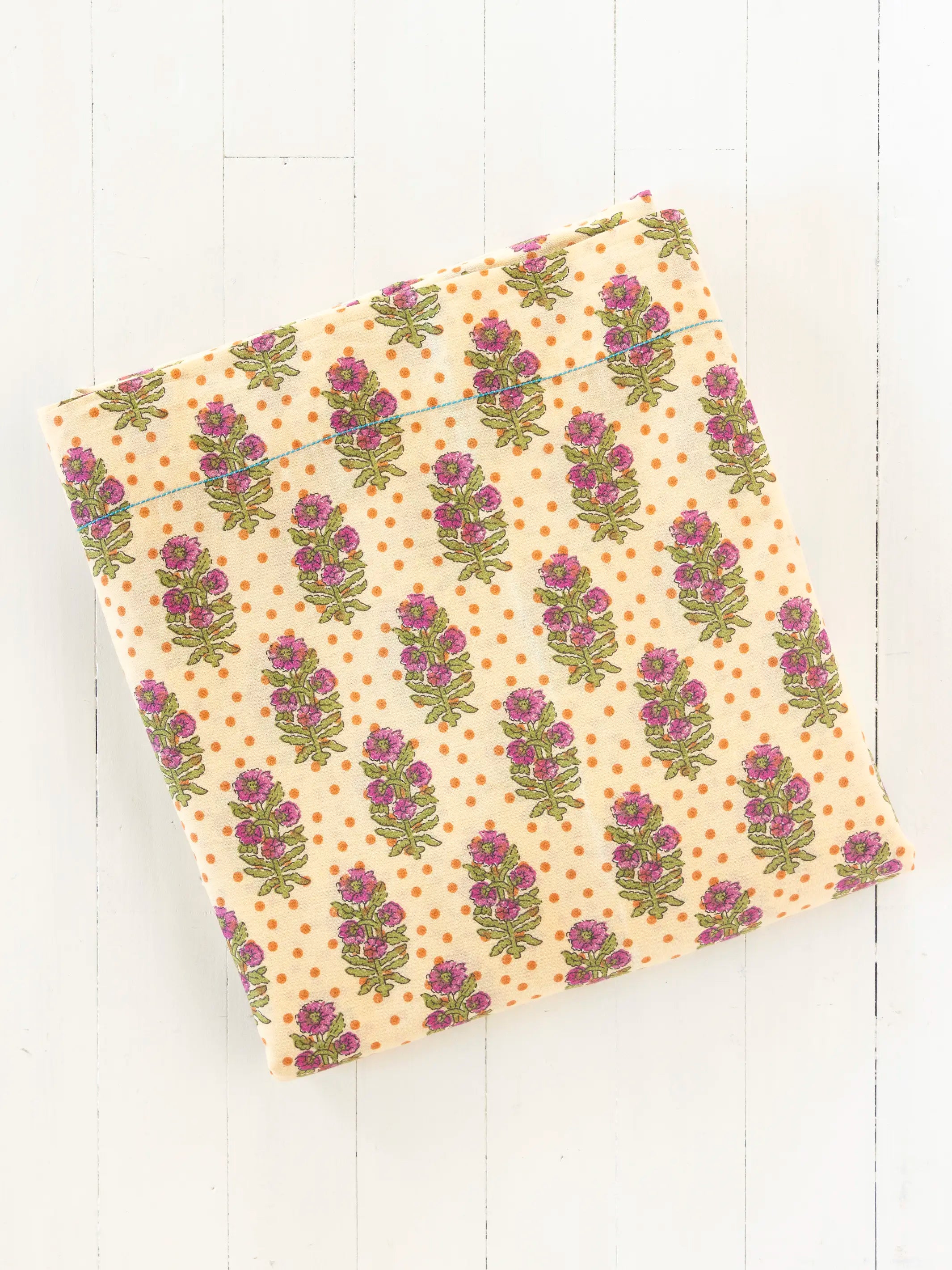 Mix & Match Cotton Flat Sheet - Rust Polka Dot