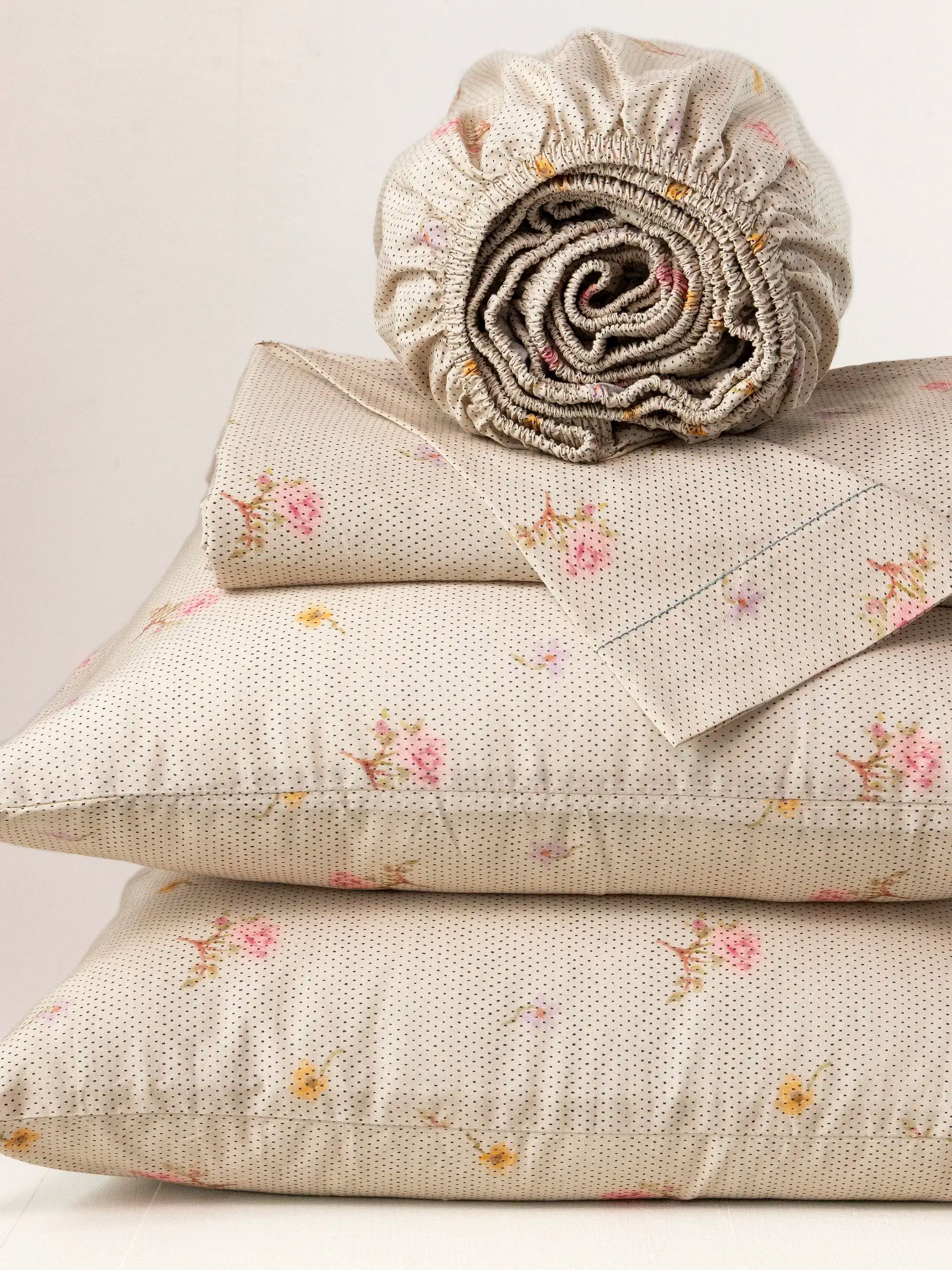 Sooo Soft Cotton Sheet Set - Cream Prairie Dot