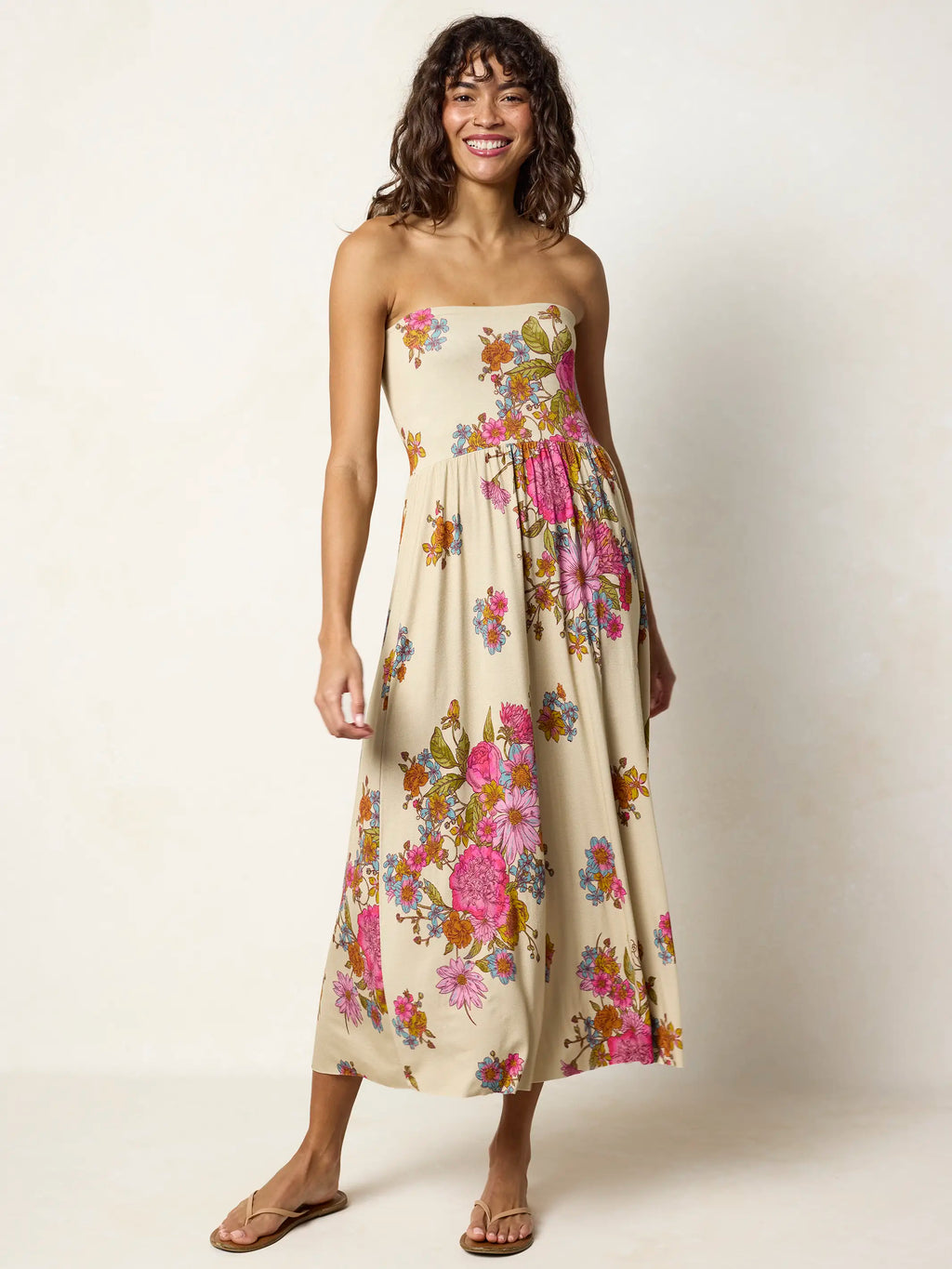 Live-In-It Knit "ButterSoft" Maxi Skirt - English Garden Cream