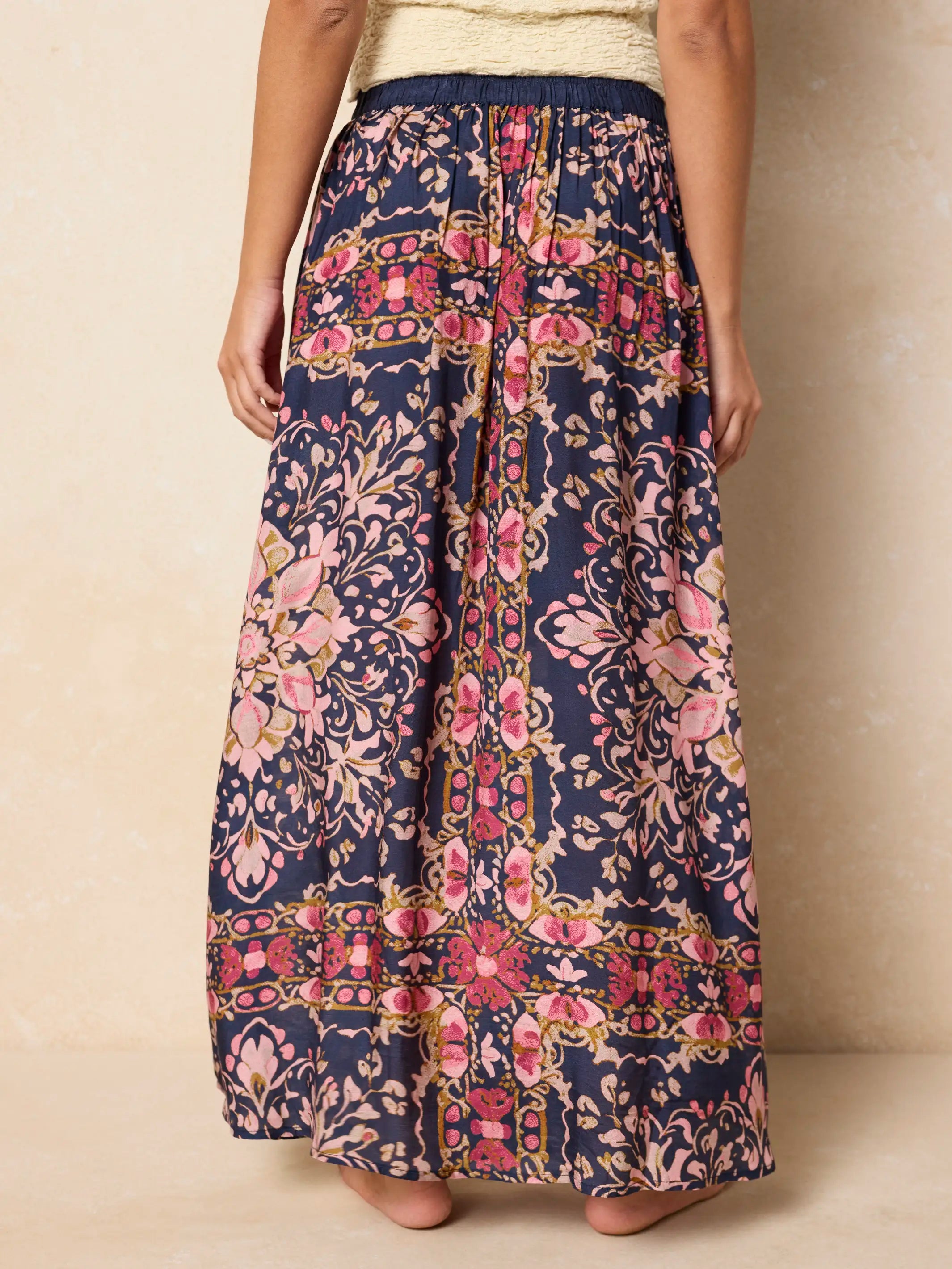 Elaina Maxi Skirt - Mandala Bandana Navy
