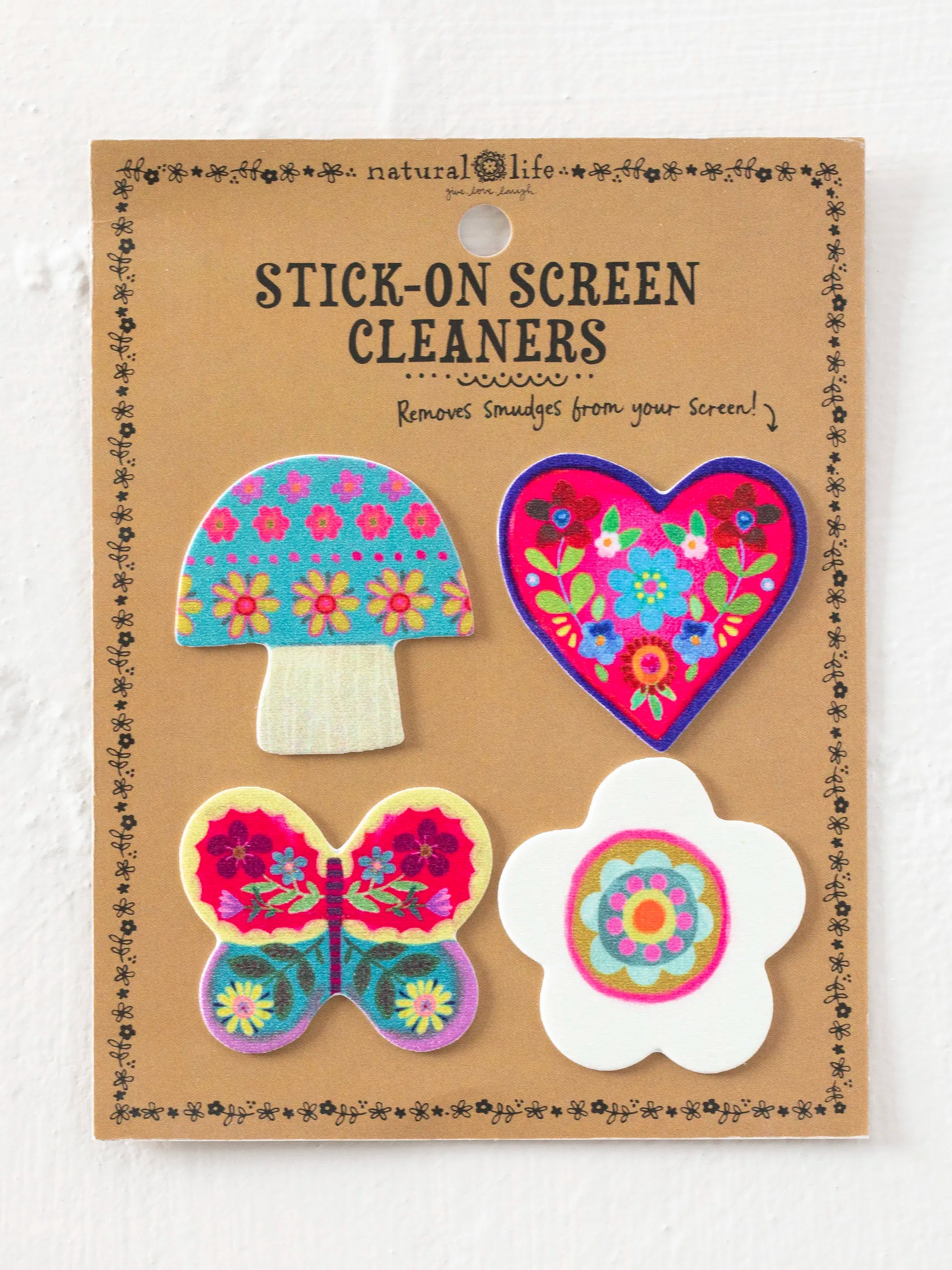 Stick-On Screen Cleaner, Set of 4 - Mushroom
