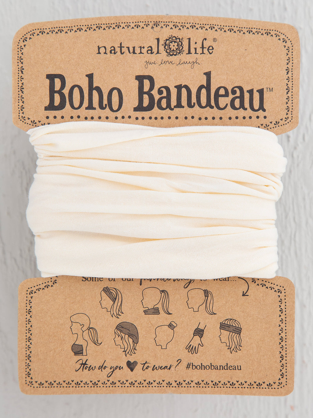 Solid Boho Bandeau® Headband - Cream