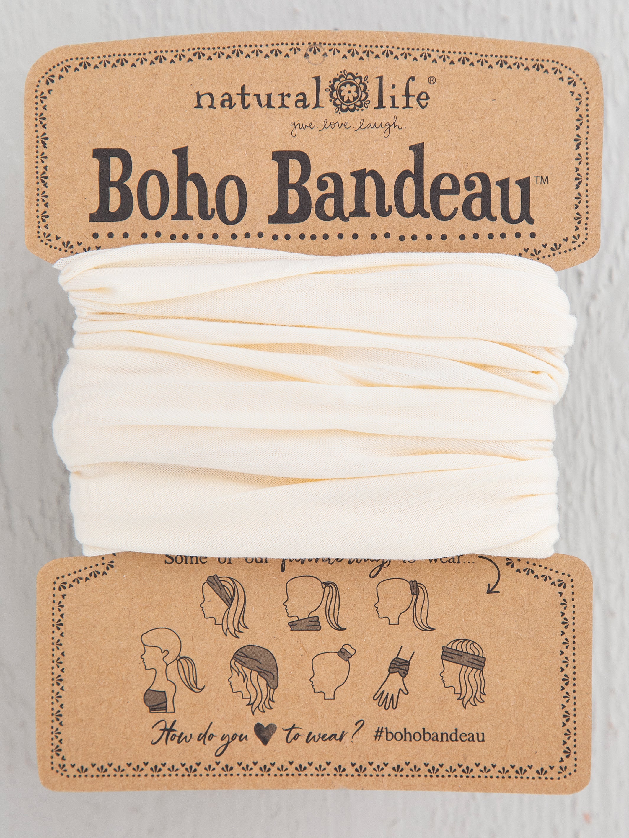 Solid Boho Bandeau® Headband - Cream