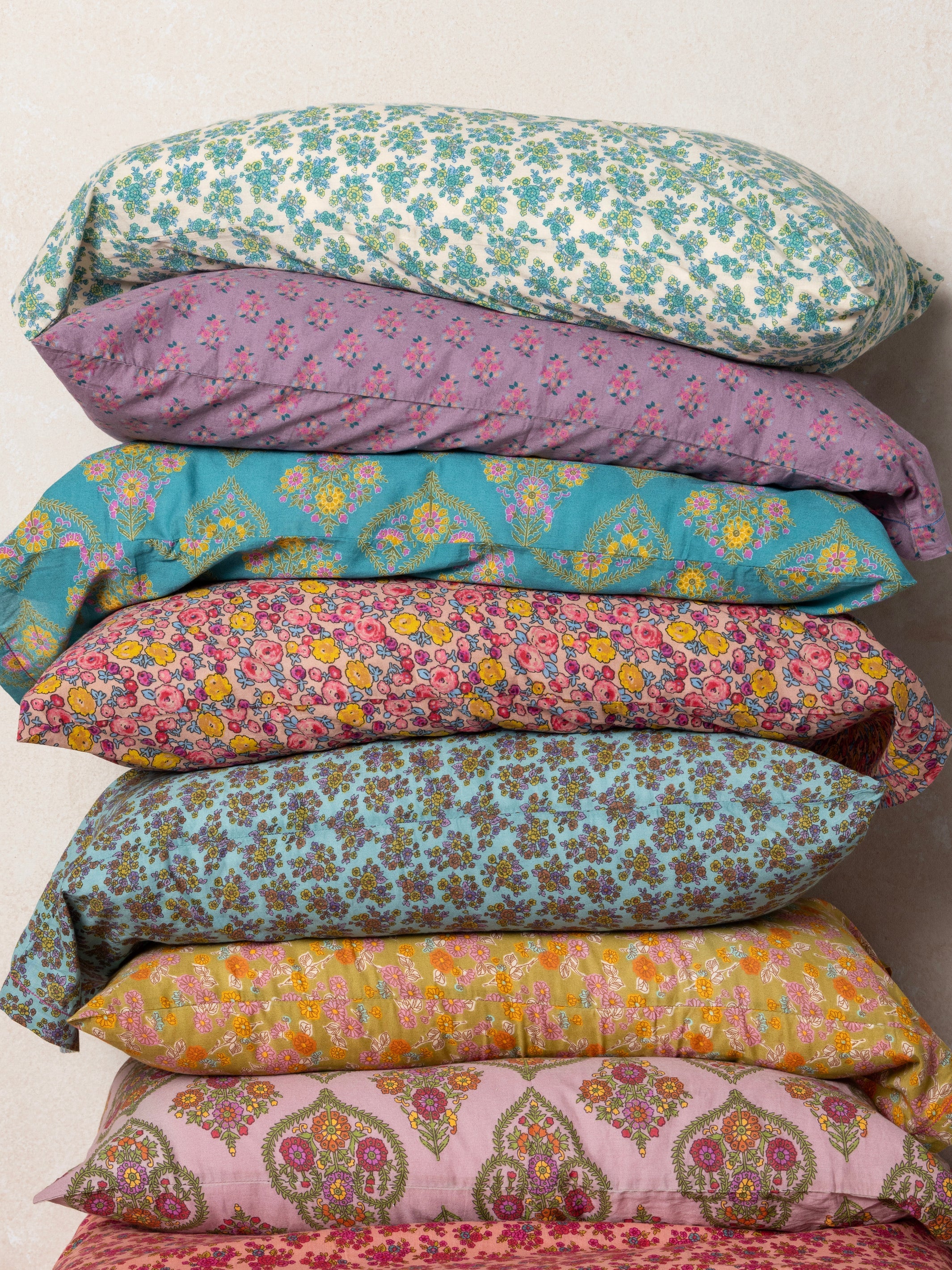 Mix & Match Cotton Pillowcase, Single - Plum Dahlia